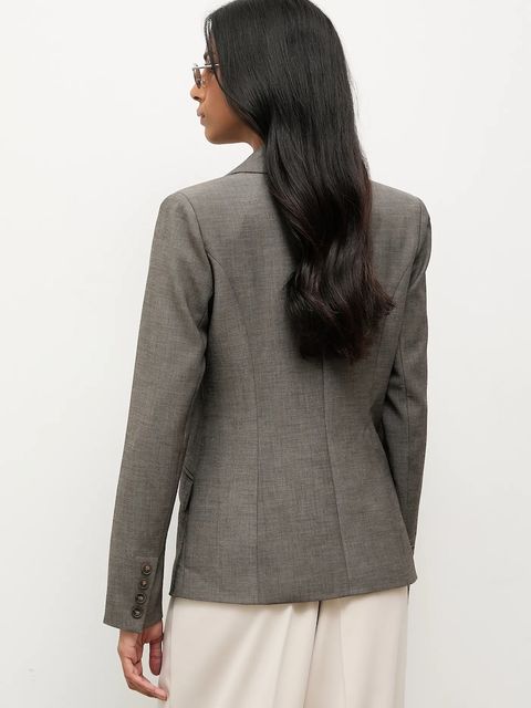 Answear.LAB marynarka kolor szary jednorzędowa gładka - zdjęcie produktu nr 2