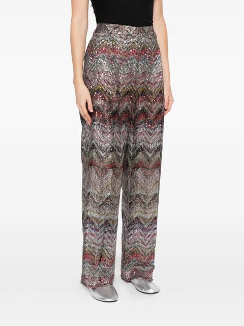 Missoni sequined chevron straight trousers - Pink