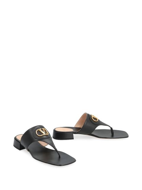 Valentino Garavani VLogo leather slides - Black - zdjęcie produktu nr 2