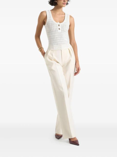 Manière De Voir Nora knot-button pointelle knitted vest - White - zdjęcie produktu nr 2