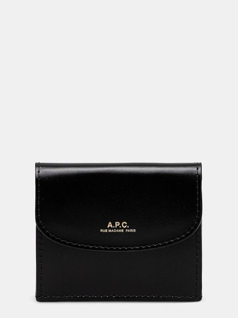 A.P.C. portfel skórzany Trifold Geneve damski kolor czarny PXBMW.F63483 - zdjęcie produktu nr 1