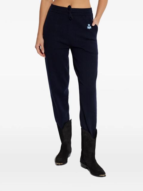 MARANT ÉTOILE drawstring embroidered trousers - Blue