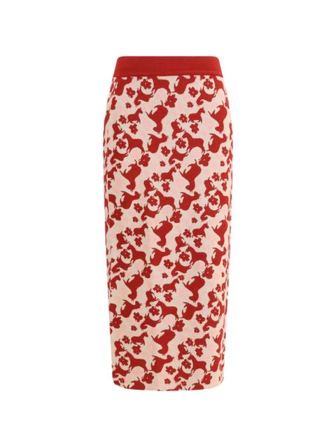 Weekend Max Mara jacquard-knit-embellished midi skirt - Red - zdjęcie produktu nr 1