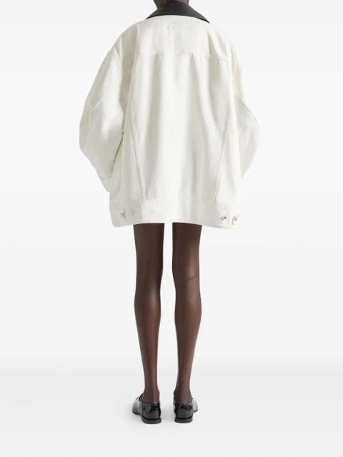 Givenchy leather-collar denim jacket - White