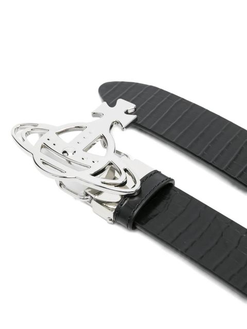 Vivienne Westwood orb-buckle leather belt - Black