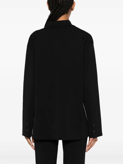 Nanushka Silvia crochet-trim shirt - Black