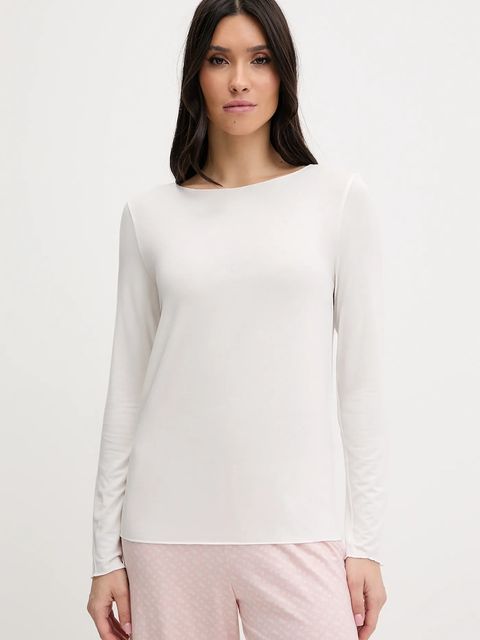 United Colors of Benetton longsleeve piżamowy z domieszką lnu - zdjęcie produktu nr 1