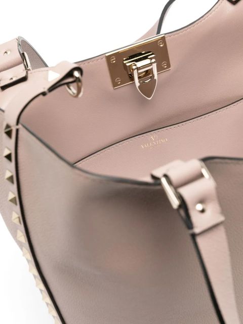 Valentino Garavani Rockstud leather shoulder bag - Neutrals