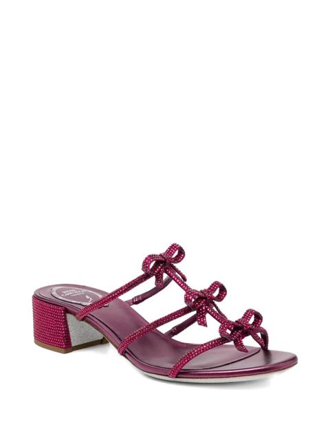 René Caovilla 40mm crystal-embellished ribbon heeled sandals - Purple - zdjęcie produktu nr 1