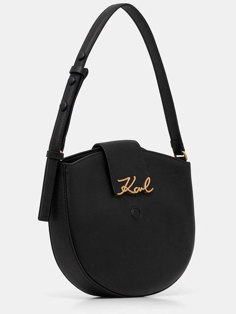 Karl Lagerfeld torebka skórzana K/SIGNATURE kolor czarny B1W30059 - zdjęcie produktu nr 2