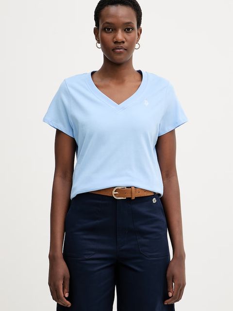 U.S. Polo Assn. T-shirt damski bawełniany V-NECK - zdjęcie produktu nr 2