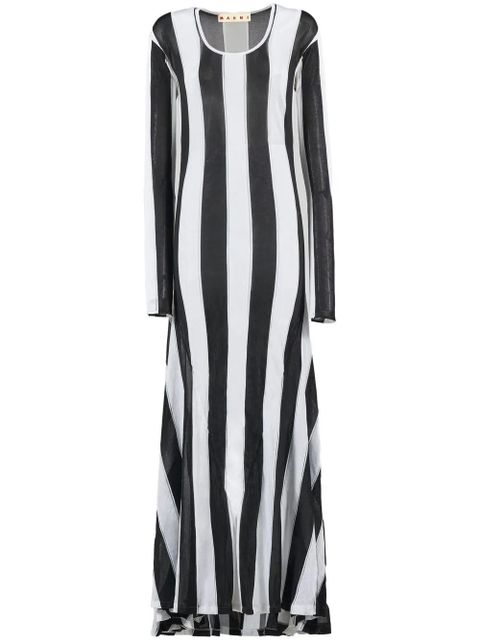 Marni vertical stripe maxi dress - Black - zdjęcie produktu nr 1