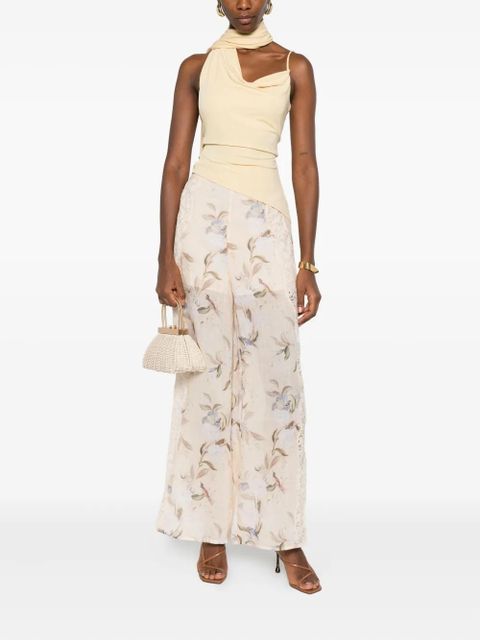ZIMMERMANN floral-print lace-insert trousers - Neutrals - zdjęcie produktu nr 2