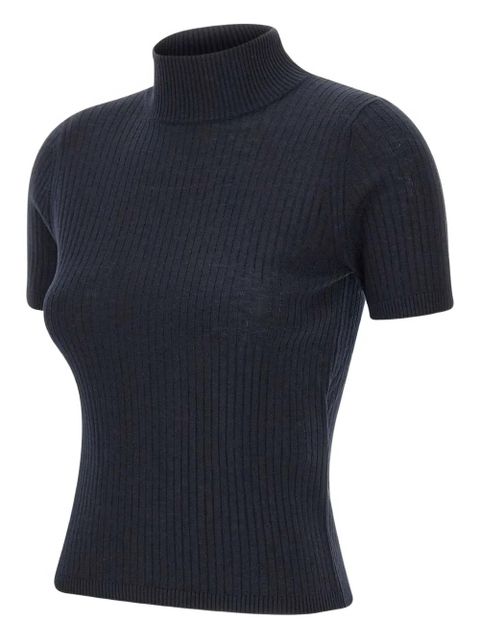 Max Mara turtleneck ribbed top - Black