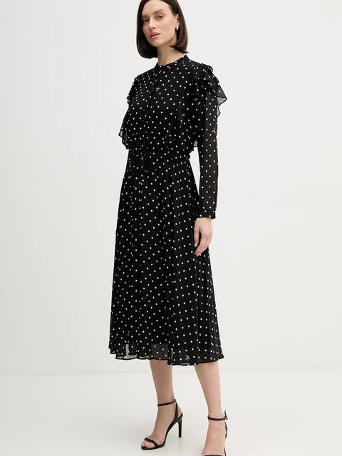 Joop! sukienka kolor czarny midi rozkloszowana 30100092 - zdjęcie produktu nr 2