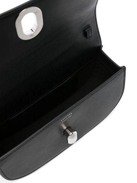 Savette Tondo Crescent leather crossbody bag - Black