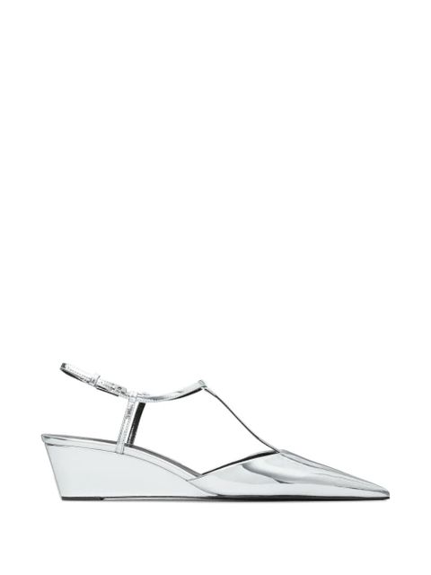 Tory Burch Gigi T-strap wedge - Silver - zdjęcie produktu nr 1