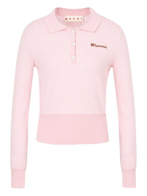 Marni jacquard embroidered polo shirt - Pink - zdjęcie produktu nr 1