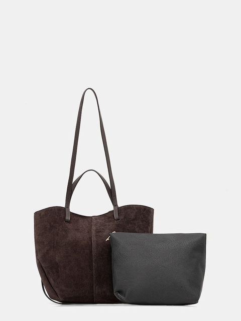 Answear.LAB torebka zamszowa kolor brązowy - zdjęcie produktu nr 1