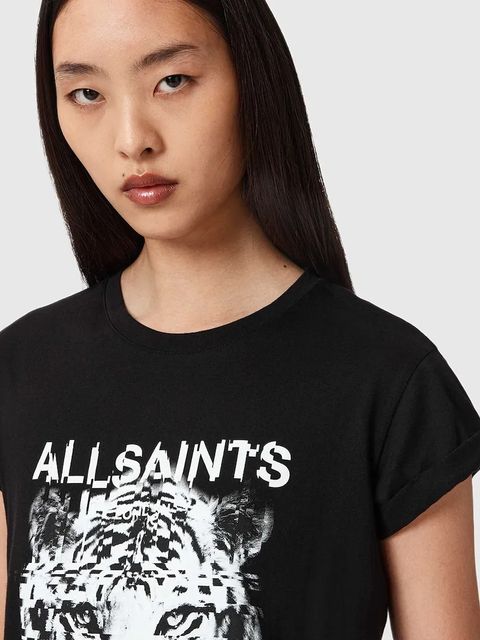 AllSaints t-shirt bawełniany damski kolor czarny W106JD