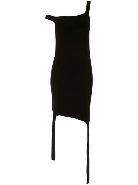 JW Anderson fine-knit asymmetric mini dress - Black - zdjęcie produktu nr 1