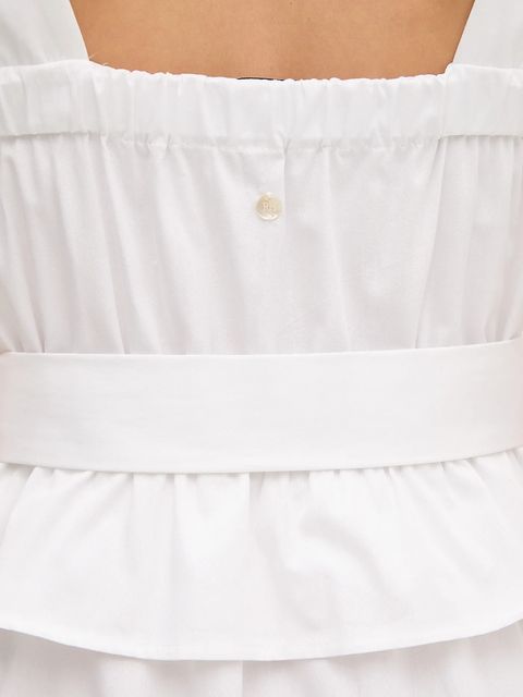 Pedro del Hierro sukienka bawełniana kolor biały midi rozkloszowana 3819832