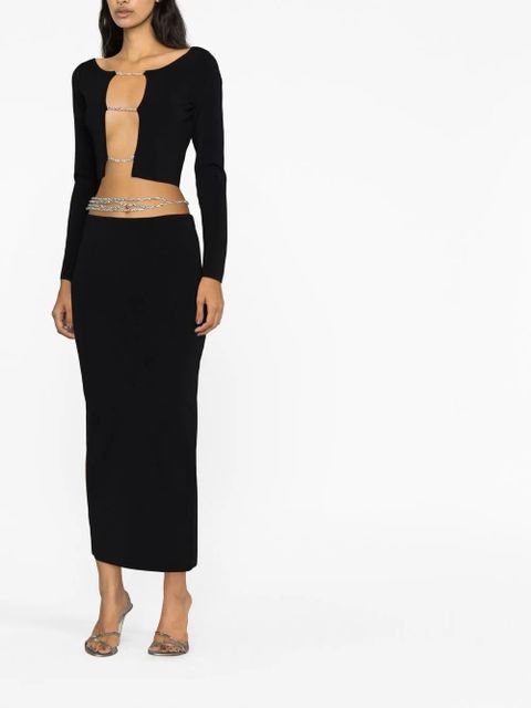 Christopher Esber crystal-embellished strap-detail skirt - Black - zdjęcie produktu nr 2