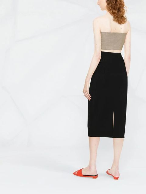 Victoria Beckham knitted midi pencil skirt - Black