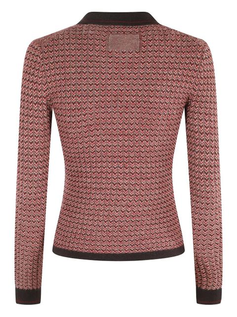 Guest In Residence patterned polo top - Red - zdjęcie produktu nr 2