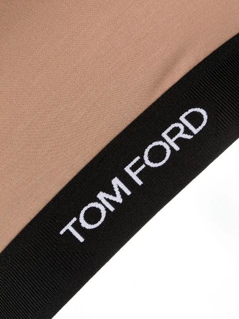 TOM FORD logo-trim stretch bralette - Neutrals