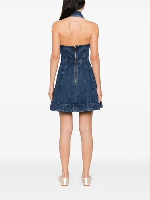 Self-Portrait denim sleeveless mini dress - Blue - zdjęcie produktu nr 2