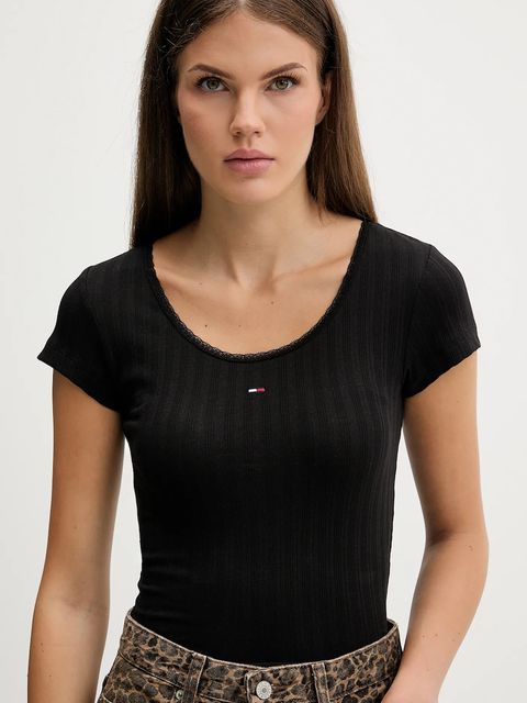 Tommy Jeans t-shirt damski kolor czarny DW0DW21570