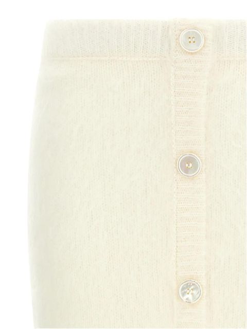 Alessandra Rich Carded mohair-blend midi skirt - Neutrals - zdjęcie produktu nr 2