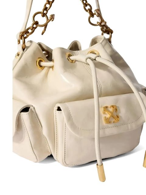 Off-White Dumbo.B leather bucket bag - Neutrals
