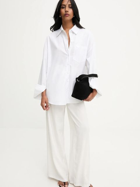Answear.LAB koszula bawełniana damska kolor biały relaxed z kołnierzykiem klasycznym - zdjęcie produktu nr 1