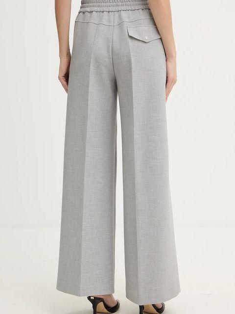 BOSS spodnie damskie kolor szary szerokie high waist 50559362