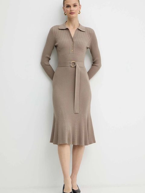 Marciano by Guess sukienka AGATHE kolor beżowy maxi rozkloszowana 5BGK07 5891Z