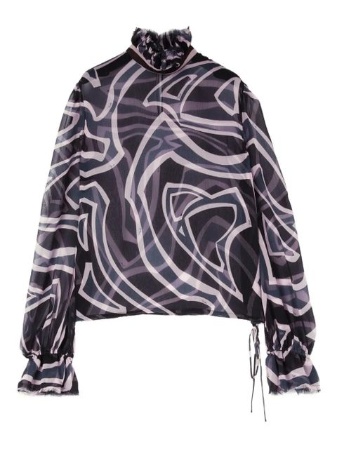 PUCCI labirinto print balloon-sleeves blouse - Black - zdjęcie produktu nr 1