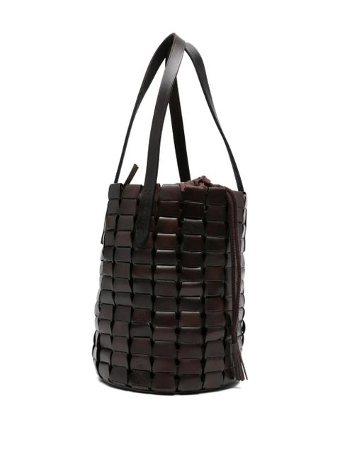 DRAGON DIFFUSION leather woven bucket bag - Brown