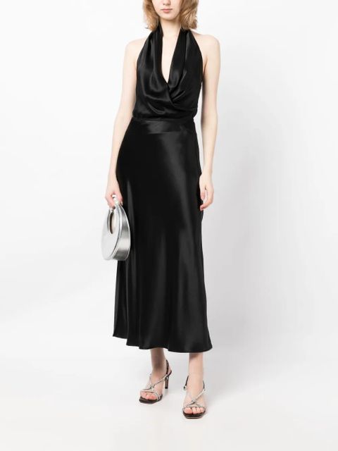 Reformation Layla silk midi skirt - Black - zdjęcie produktu nr 2