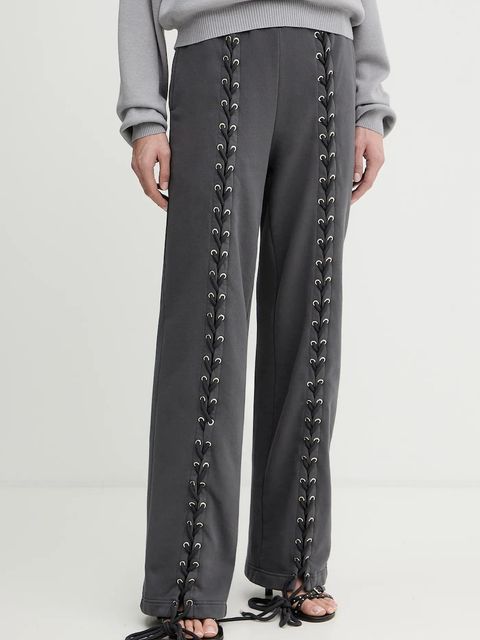 Rotate spodnie dresowe bawełniane damskie kolor szary gładkie 1143891205 - zdjęcie produktu nr 1