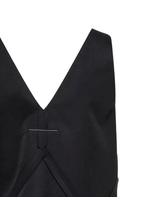 MM6 Maison Margiela panelled V-neck top - Black