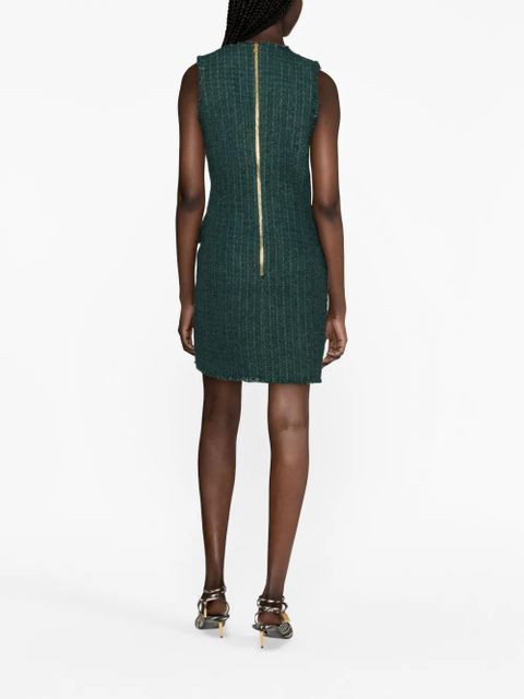 Balmain V-neck buttoned tweed minidress - Green - zdjęcie produktu nr 2