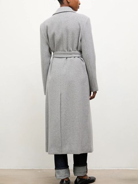 Answear Lab płaszcz wełniany kolor szary przejściowy dwurzędowy - zdjęcie produktu nr 2