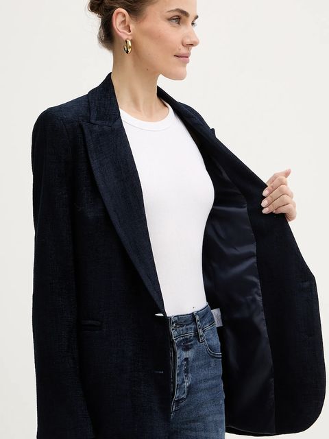 Haveone marynarka kolor granatowy jednorzędowa gładka JCB-P002