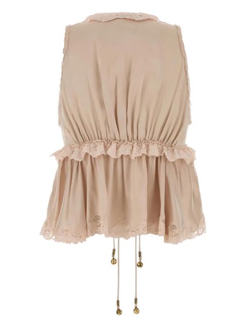 Chloé lace-trim satin top - Neutrals - zdjęcie produktu nr 2