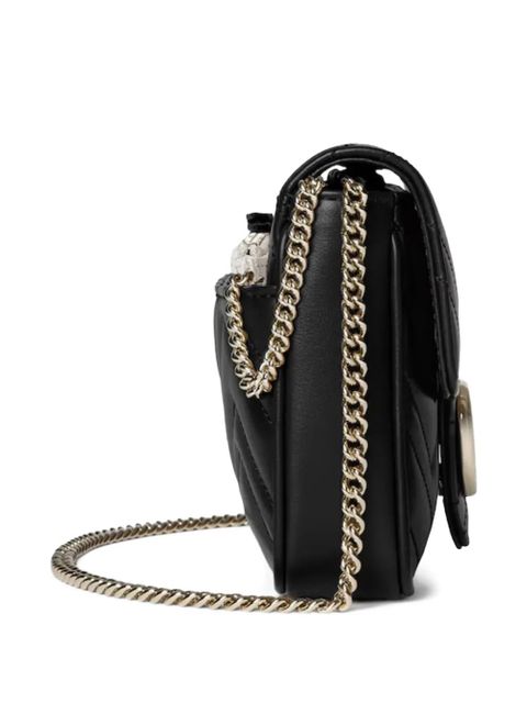Gucci small GG Marmont chevron chain shoulder bag - Black