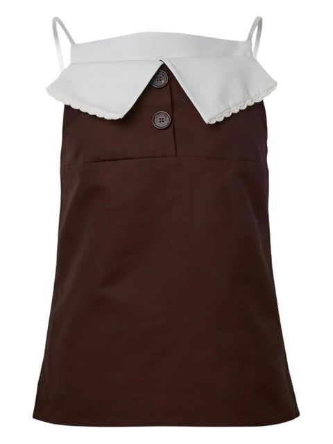 SHUSHU/TONG fan-shaped turn-down collar camisole top - Brown - zdjęcie produktu nr 1