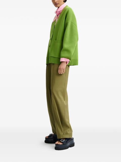 Essentiel Antwerp flower-button patch-pocket cardigan - Green - zdjęcie produktu nr 2