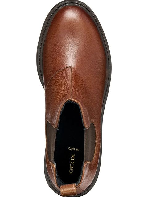 Geox kozaki D IRIDEA damskie kolor brązowy na płaskim obcasie D56HRH 0FFNH C6F6T